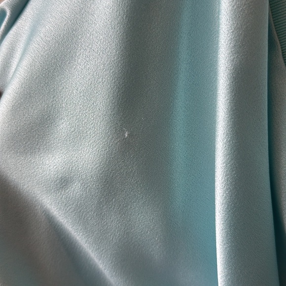 Alice + Olivia Dora Asymmetrical Off The Shoulder Dress in Powder Blue - Picture 4 of 6